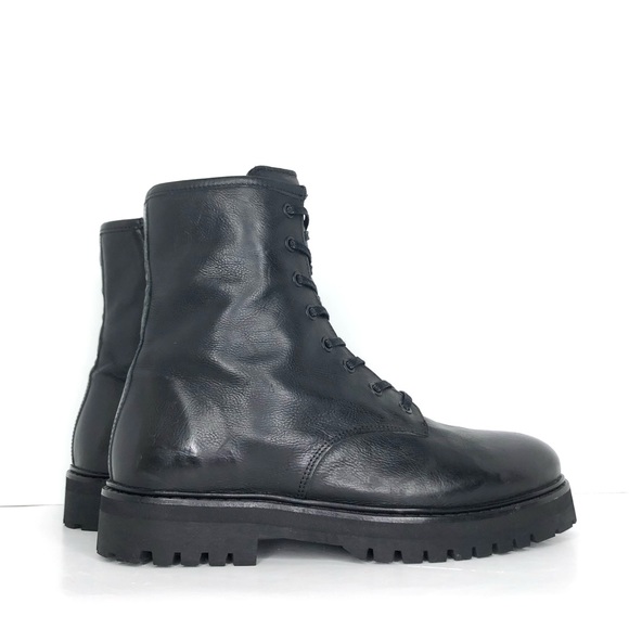 Thursday Black Combat Ankle Lace Up Lug Sole Boots Women’s 8 Shoes - Picture 3 of 13